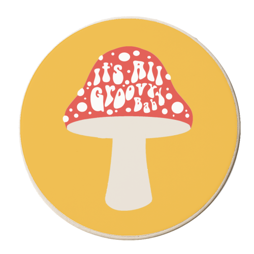 It's All Groovy, Baby.... - personalised beer coaster by Wallace Elizabeth