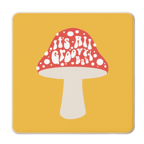 It's All Groovy, Baby.... - personalised beer coaster by Wallace Elizabeth