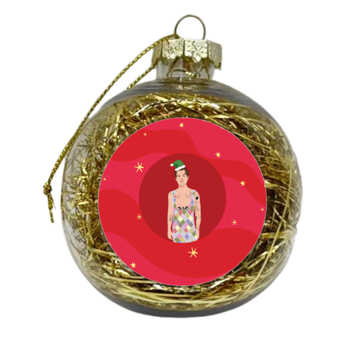 It's Christmas Celebrate In Style - xmas bauble by Laura Lonsdale