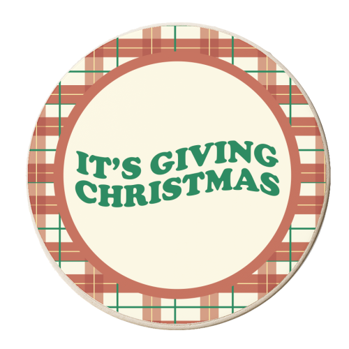 It's Giving Christmas - personalised beer coaster by AbiGoLucky