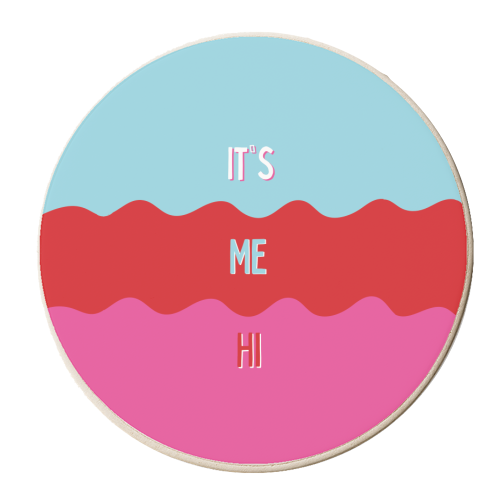 It's Me Hi - Taylor Abstract Art Print - personalised beer coaster by Laura Lonsdale