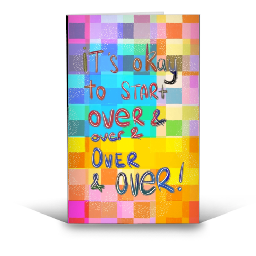 It's okay to start over and over again - funny greeting card by Yaz Raja