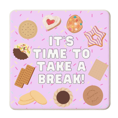 It's Time To Take A Break - personalised beer coaster by Lilly Rose