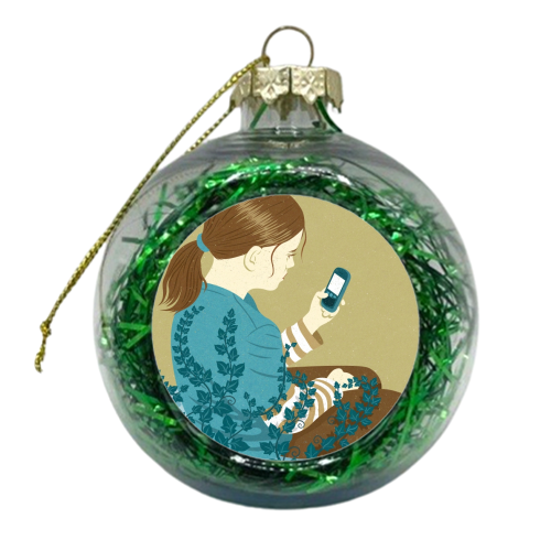ivy girl - xmas bauble by John Holcroft