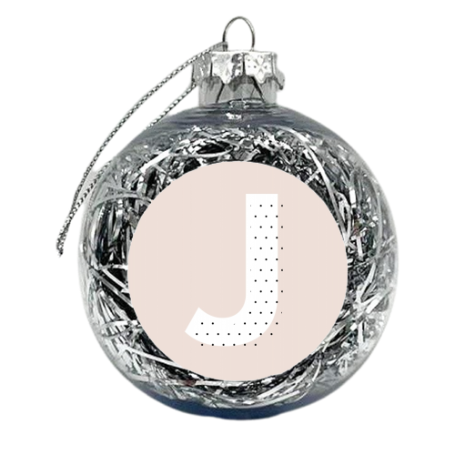 J Polka Dot Initial - xmas bauble by Toni Scott