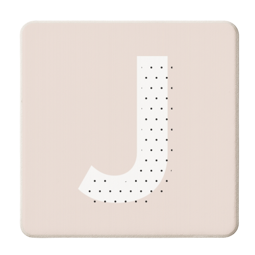 J Polka Dot Initial - personalised beer coaster by Toni Scott