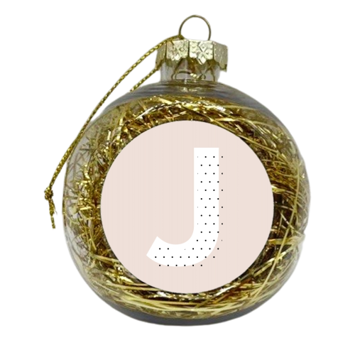 J Polka Dot Initial - xmas bauble by Toni Scott