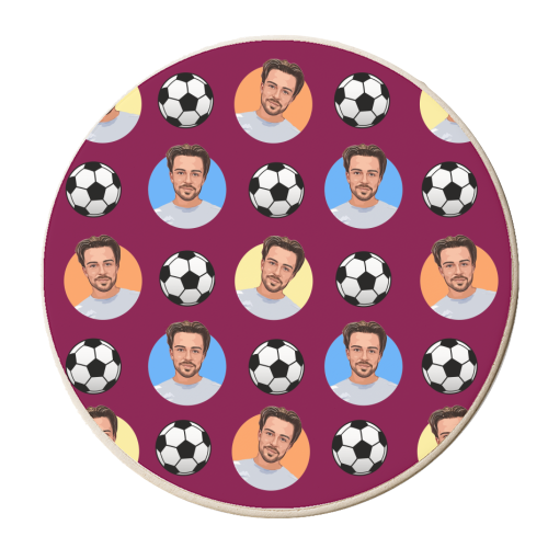 Jack and footballs - personalised beer coaster by DOLLY WOLFE