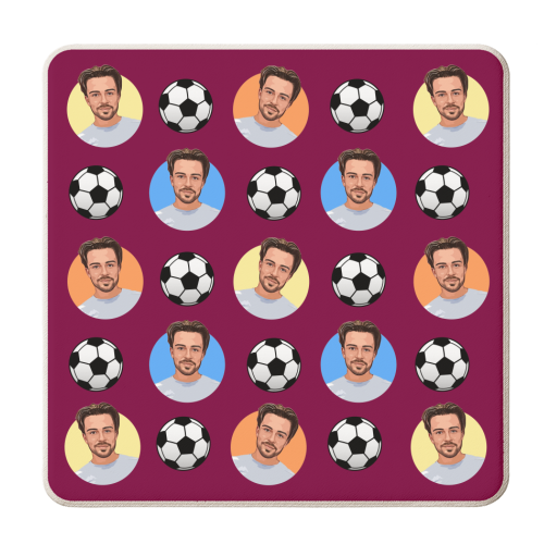 Jack and footballs - personalised beer coaster by DOLLY WOLFE