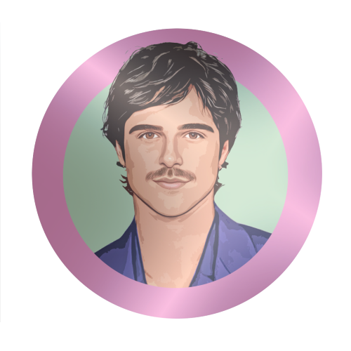 Jacob - Circle Sticker by DOLLY WOLFE