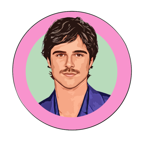 Jacob - Circle Sticker by DOLLY WOLFE