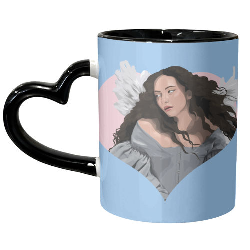 Jade Angel of my Dreams - unique mug by Pink and Pip