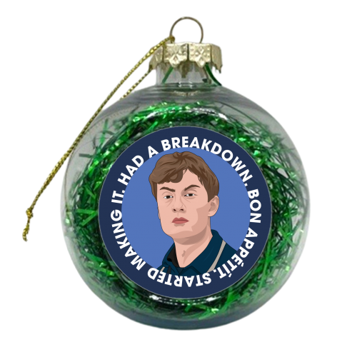 James Acaster - xmas bauble by Pink and Pip