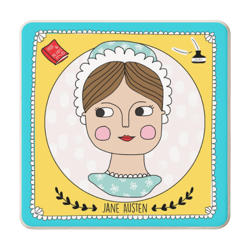 Jane Austen Coaster - personalised beer coaster by Nichola Cowdery