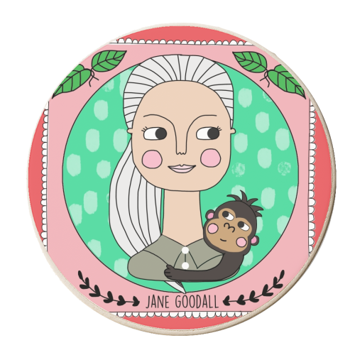Jane Goodall Coaster - personalised beer coaster by Nichola Cowdery