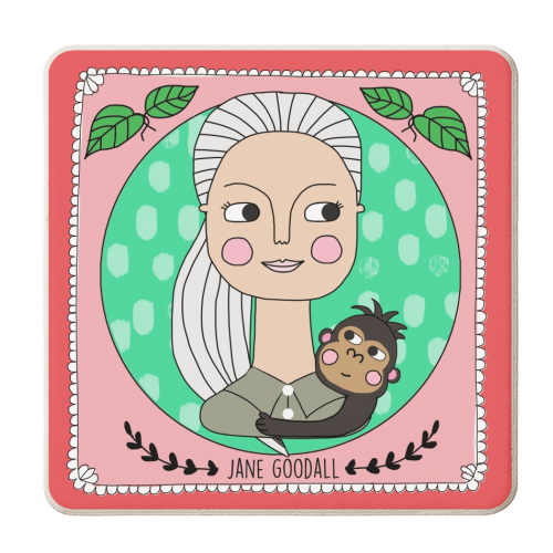 Jane Goodall Coaster - personalised beer coaster by Nichola Cowdery