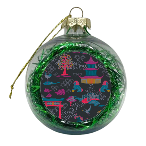 Japanese Blossom Garden - xmas bauble by Draper & Harlow