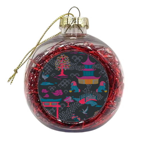 Japanese Blossom Garden - xmas bauble by Draper & Harlow