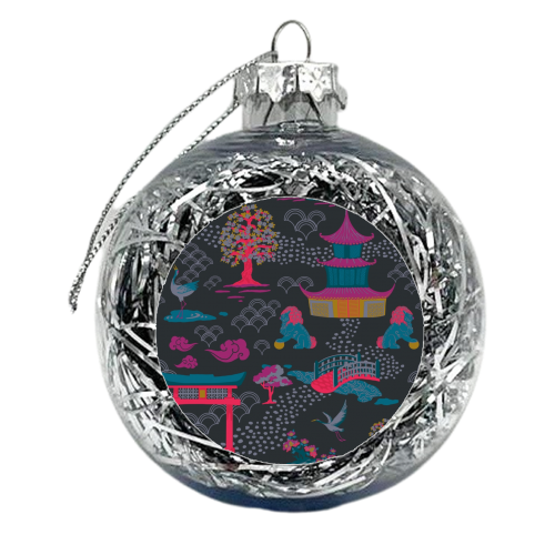 Japanese Blossom Garden - xmas bauble by Draper & Harlow