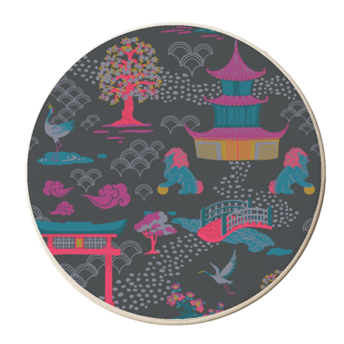Japanese Blossom Garden - personalised beer coaster by Draper & Harlow