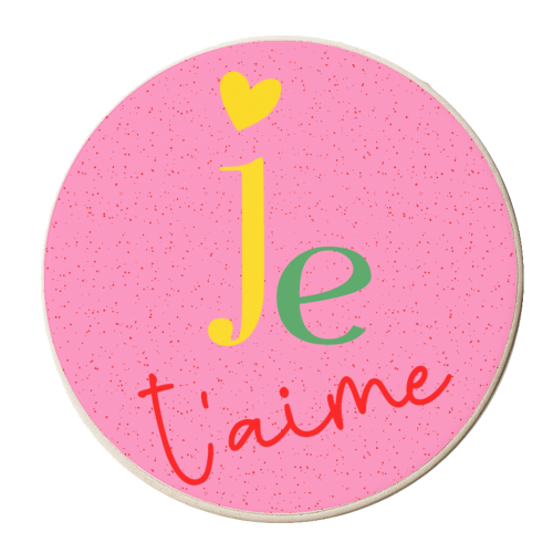 Je T'aime - personalised beer coaster by Lisa Wardle
