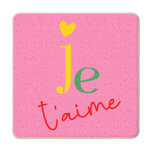 Je T'aime - personalised beer coaster by Lisa Wardle