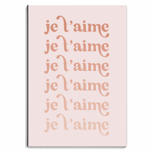 Je t'aime Pink Fade Font - personalised A4, A5, A6 notebook by Toni Scott