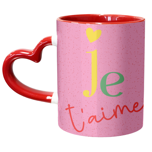 Je T'aime - unique mug by Lisa Wardle
