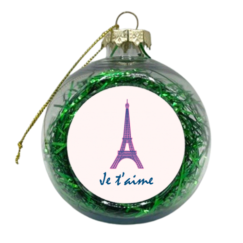 Je t'iame Paris - xmas bauble by Adam Regester