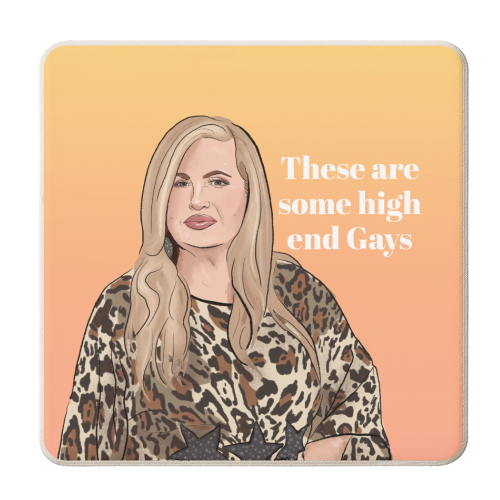 Jennifer Coolidge - personalised beer coaster by The Queer Store
