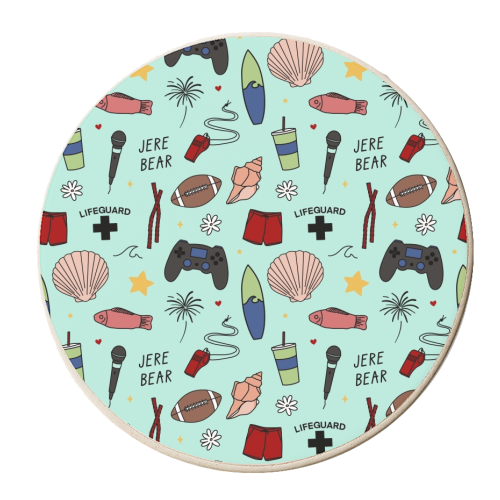 Jeremiah pattern - personalised beer coaster by The Girl Next Draw