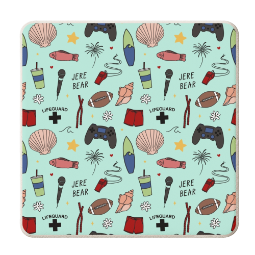 Jeremiah pattern - personalised beer coaster by The Girl Next Draw