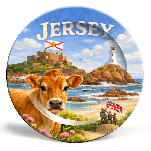 Jersey Cow - ceramic dinner plate by Ms Doodle