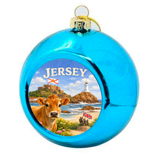 Jersey Cow - colourful christmas bauble by Ms Doodle