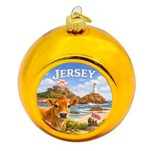 Jersey Cow - colourful christmas bauble by Ms Doodle