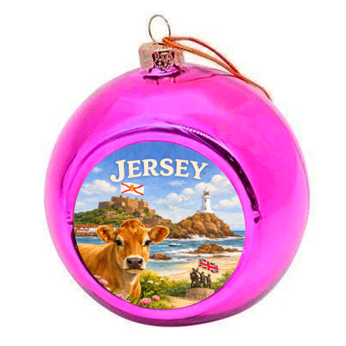 Jersey Cow - colourful christmas bauble by Ms Doodle