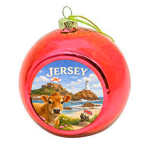 Jersey Cow - colourful christmas bauble by Ms Doodle
