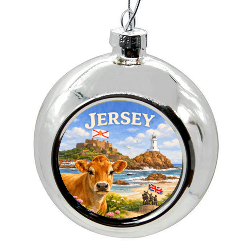 Jersey Cow - colourful christmas bauble by Ms Doodle