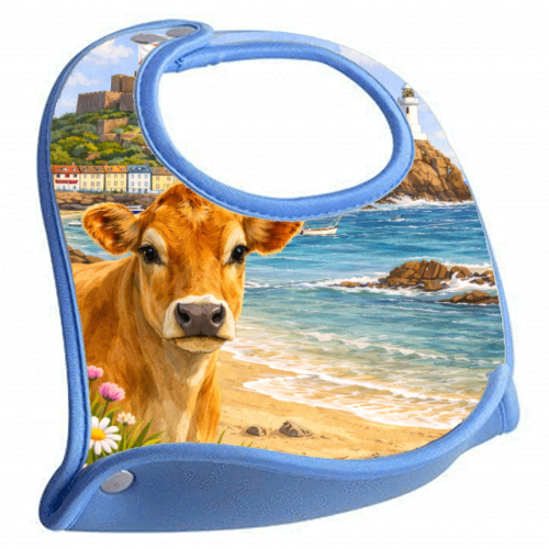 Jersey Cow - feeding bib by Ms Doodle