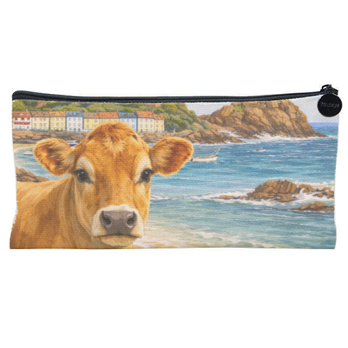 Jersey Cow - flat pencil case by Ms Doodle