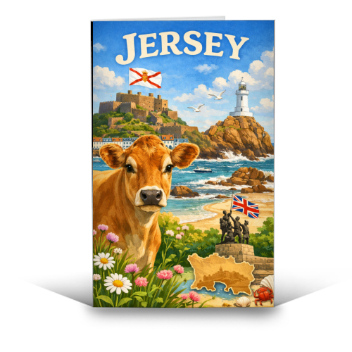 Jersey Cow - funny greeting card by Ms Doodle