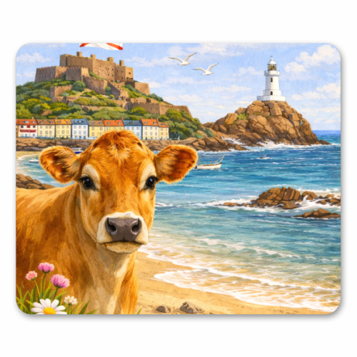 Jersey Cow - mouse mat by Ms Doodle