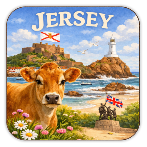 Jersey Cow - personalised beer coaster by Ms Doodle