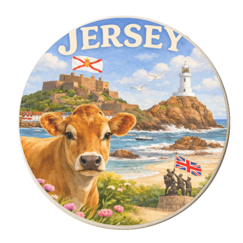 Jersey Cow - personalised beer coaster by Ms Doodle