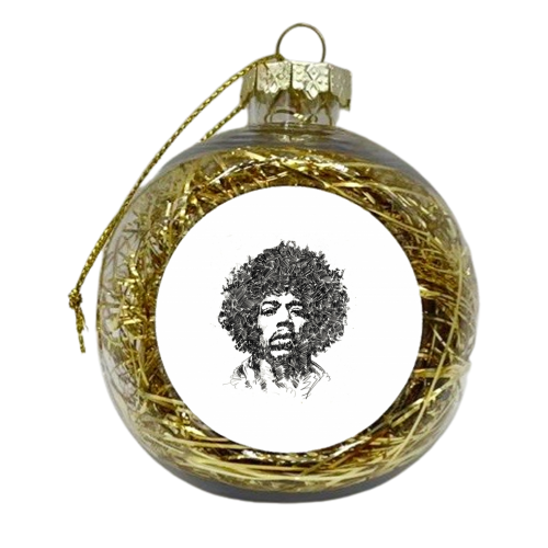 Jimi Hendrix - xmas bauble by Darren Baxter