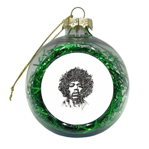 Jimi Hendrix - xmas bauble by Darren Baxter