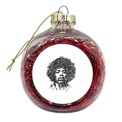 Jimi Hendrix - xmas bauble by Darren Baxter