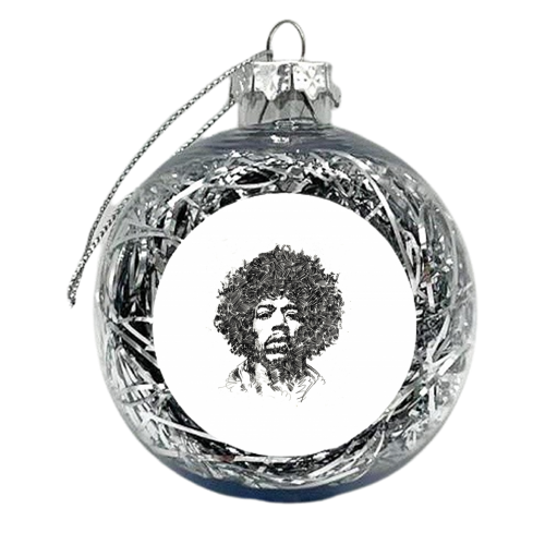 Jimi Hendrix - xmas bauble by Darren Baxter