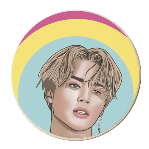 Jimin (BTS) Print - personalised beer coaster by Drawings by Firefly