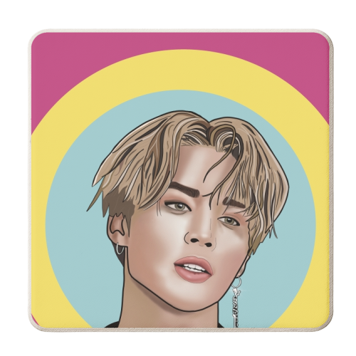 Jimin (BTS) Print - personalised beer coaster by Drawings by Firefly